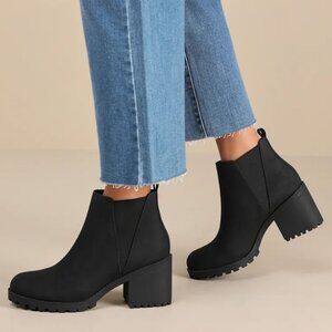 Black High Heel Chelsea Ankle Booties